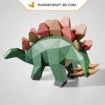 Papercraft de Stegosaurus fofo em origami 3D