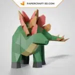 Papercraft de Stegosaurus fofo em origami 3D