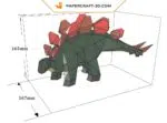 Papercraft de Stegosaurus fofo em origami 3D