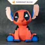 Papercraft de Stitch Deadpool em origami 3D