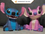 Papercraft de Stitch en origami 3D