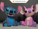 Stitch 3D Origami Papercraft, side view