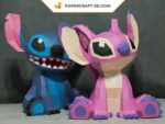 Papercraft de Stitch en origami 3D