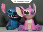 Stitch 3D Origami Papercraft, 3D model, view 2