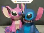 Stitch 3D Origami Papercraft, back view, view 2