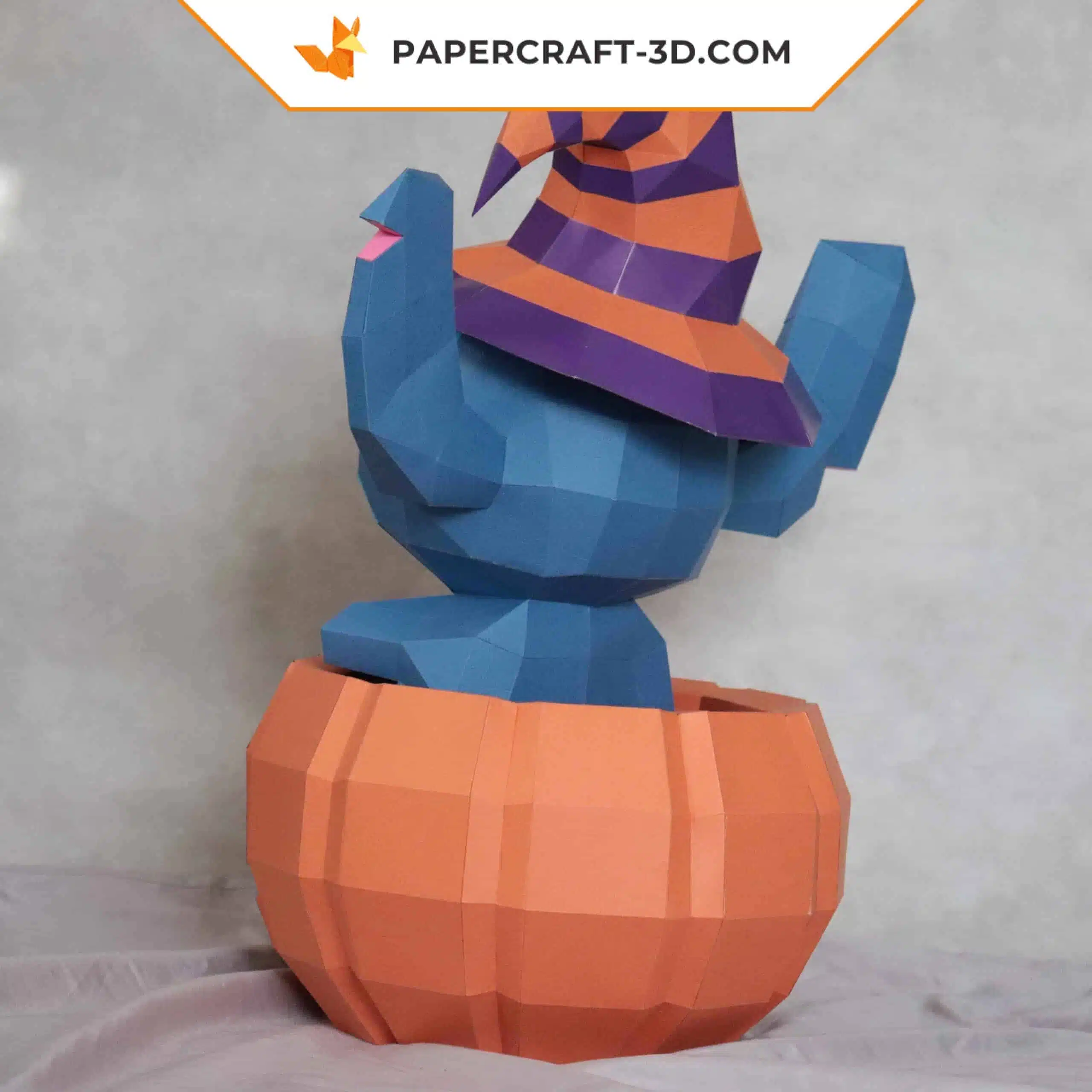 Papercraft Stitch Halloween en origami papier 3D PDF DIY pepakura modèle basse polygone, weergave 3