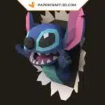 Papercraft Stitch mural en origami papier 3D DIY Pepakura, weergave 2