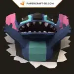 Papercraft Stitch mural en origami papier 3D DIY Pepakura, weergave 3