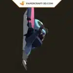 Papercraft Stitch mural en origami papier 3D DIY Pepakura, weergave 4