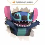 Papercraft Stitch mural en origami papier 3D DIY Pepakura, weergave 6