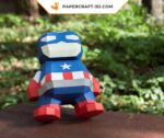 Papercraft Captain America Marvel in 3D origami