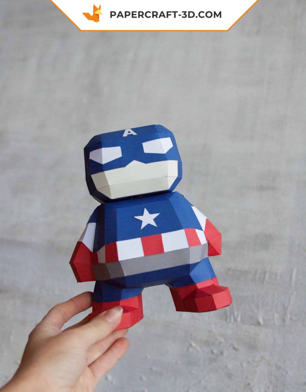 Papercraft Capitán América Marvel en origami 3D