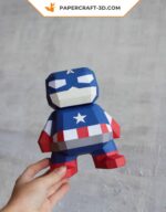 Papercraft Captain America Marvel in 3D origami