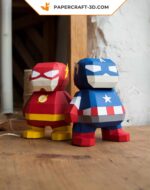 Papercraft Captain America Marvel in 3D origami