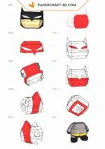 Papercraft super-héros DIY en papier 3D, modèle PDF de personnage de bande dessinée, weergave 7