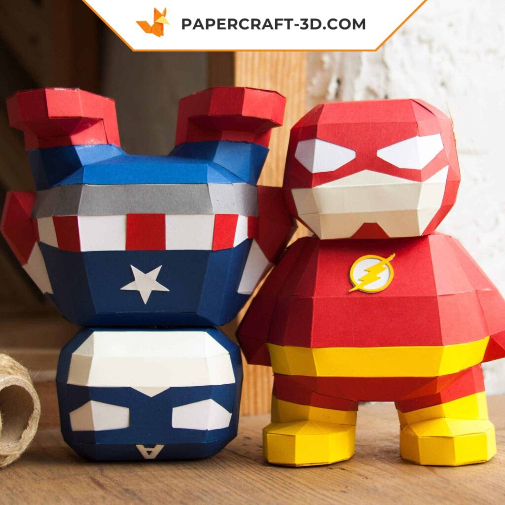 Papercraft Flash from DC Comics in 3D origami