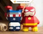 Papercraft Superhéros en origami papier 3D DIY, weergave 2