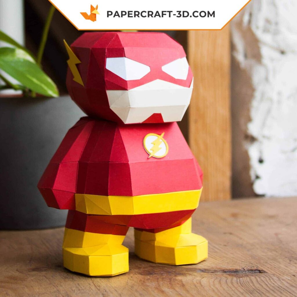 Papercraft Flash from DC Comics in 3D origami