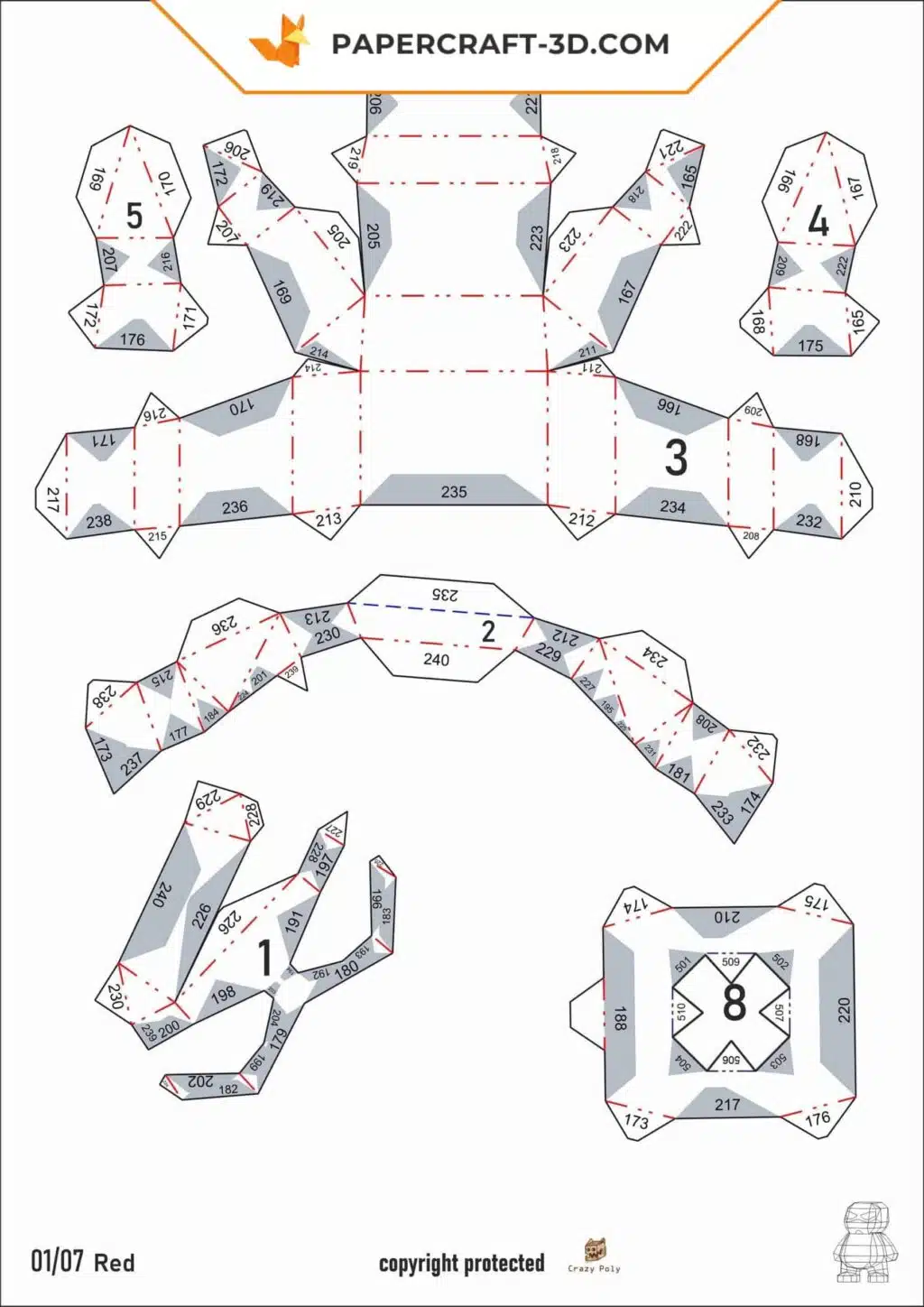 Papercraft Superhéros en origami papier 3D DIY, weergave 3