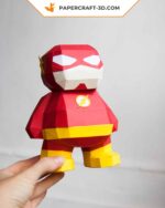 Papercraft Flash da DC Comics em origami 3D