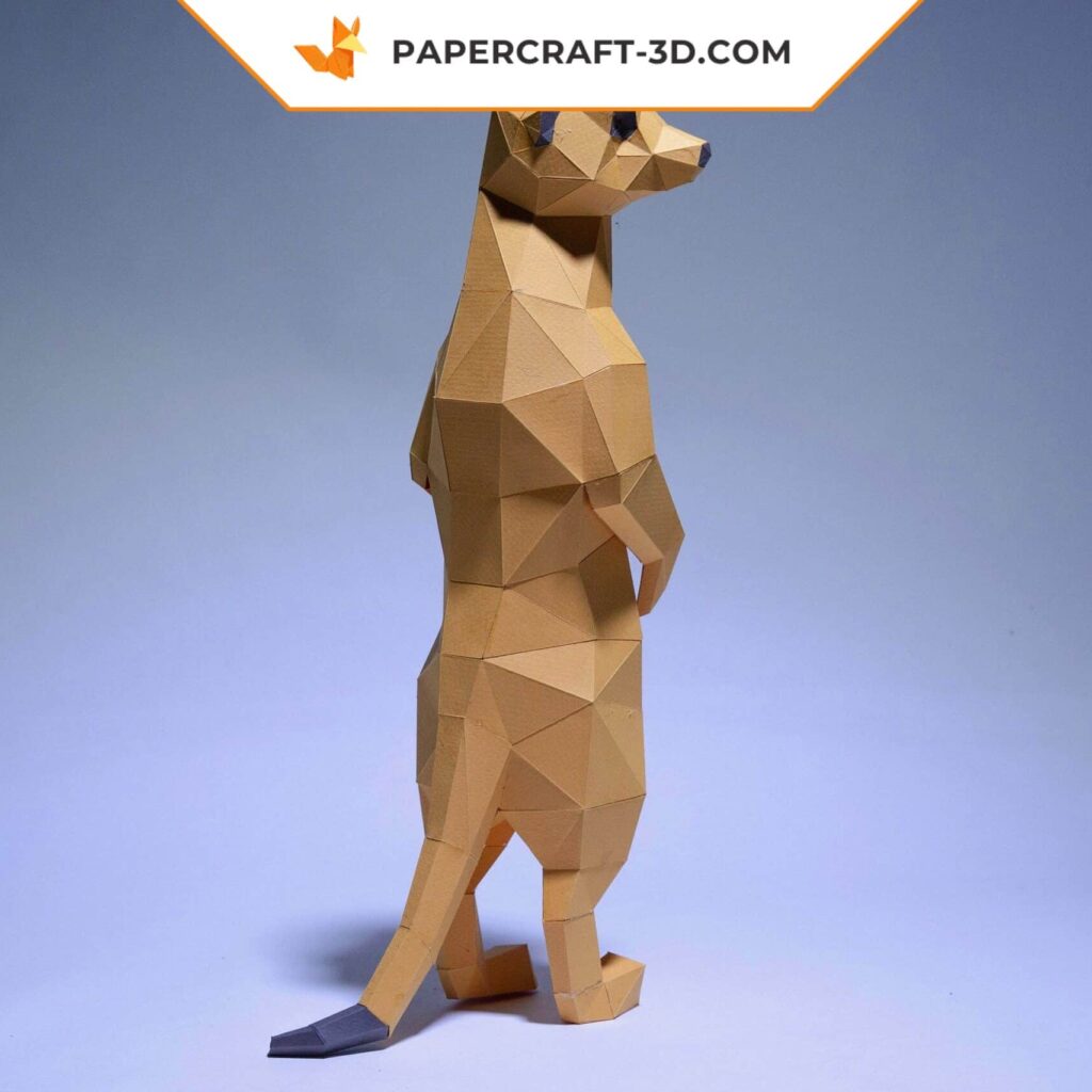 Papercraft de suricates en origami 3D