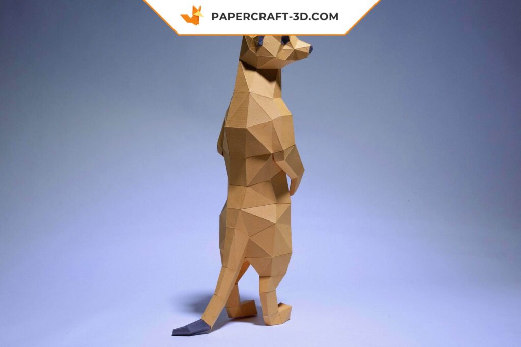 Papercraft de suricatos em origami 3D