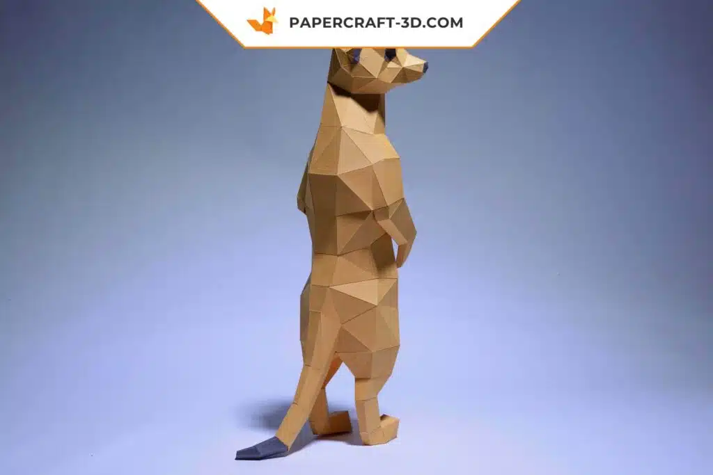 Papercraft suricates en origami papier 3D à télécharger, weergave 2