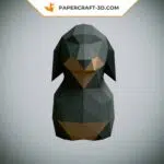 Papercraft Teckel origami papier 3D, weergave 2