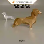 Papercraft Teckel origami papier 3D
