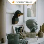 Papercraft Teckel origami papier 3D, weergave 4