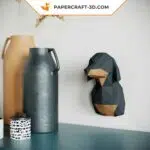 Papercraft Teckel origami papier 3D, weergave 5