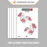 Papercraft Teckel origami papier 3D, weergave 6