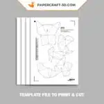 Papercraft Teckel origami papier 3D, weergave 7