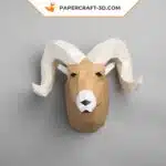 Papercraft tête de bélier origami papier 3D