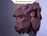 Papercraft tête de bison en origami 3D