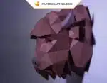 Papercraft tête de bison origami papier 3D, vue 2