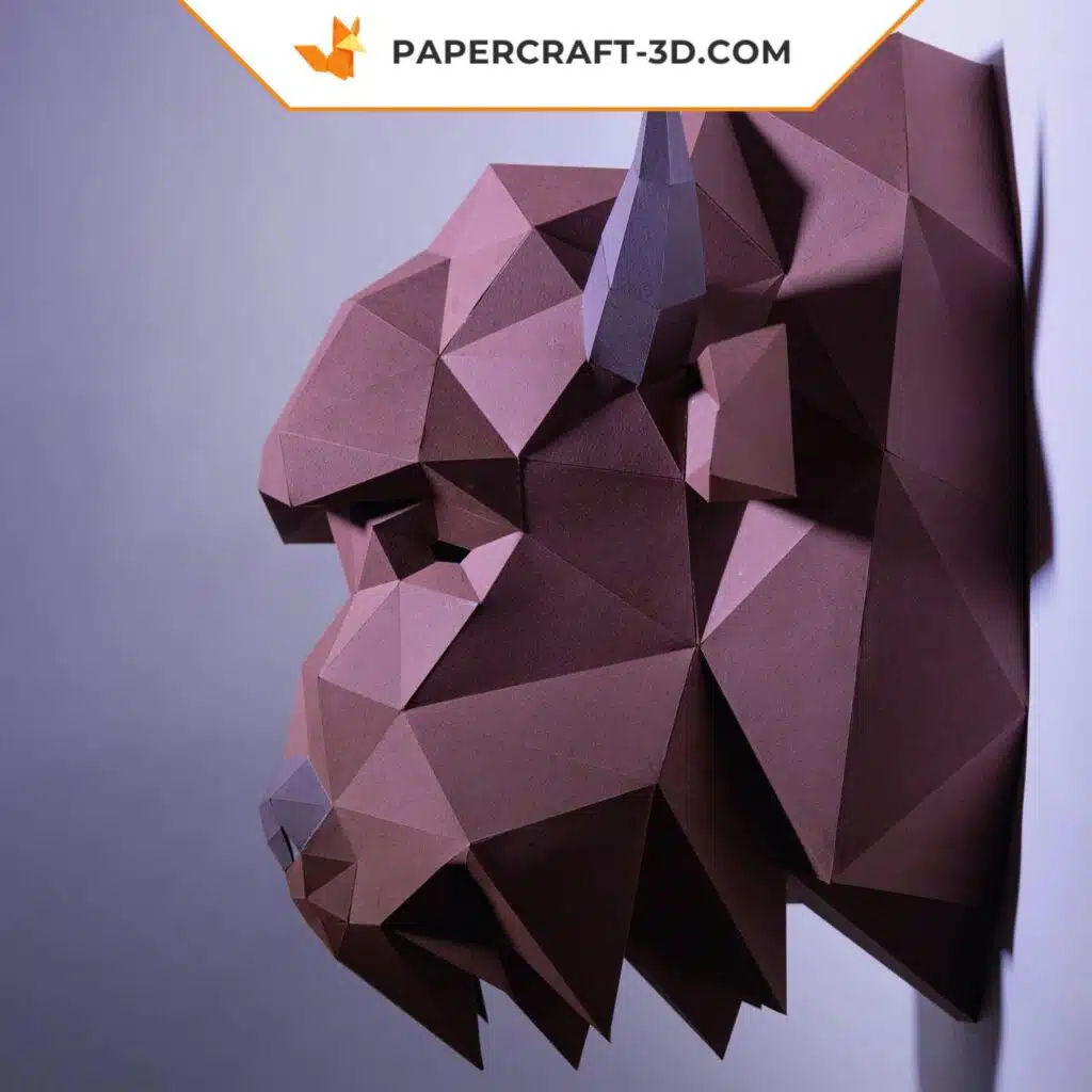 Papercraft testa di bisonte in origami 3D