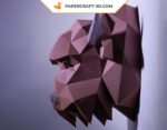 Papercraft de cabeça de bisão em origami 3D