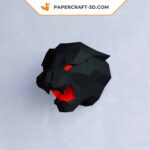 Papercraft cabeça de pantera negra em origami 3D