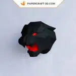 Papercraft cabeça de pantera negra em origami 3D
