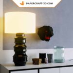 Papercraft cabeça de pantera negra em origami 3D