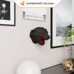 Papercraft cabeça de pantera negra em origami 3D