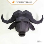 Papercraft Büffelkopf im Origami