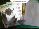 Papercraft Büffelkopf im Origami