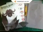 Papercraft testa di bufalo in origami, vista 5