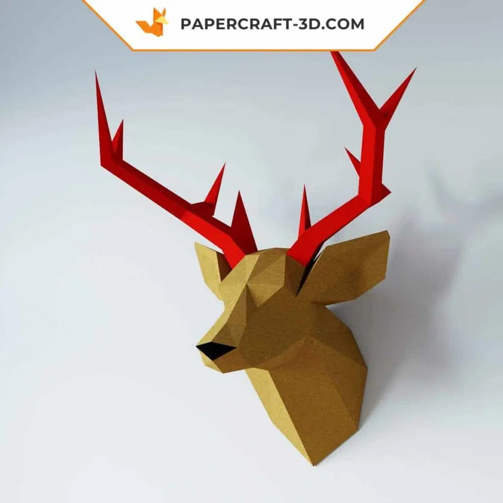 Papercraft Wandhirschkopf aus 3D-Origami