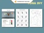 Papercraft testa di cervo murale in origami 3D, vista 10