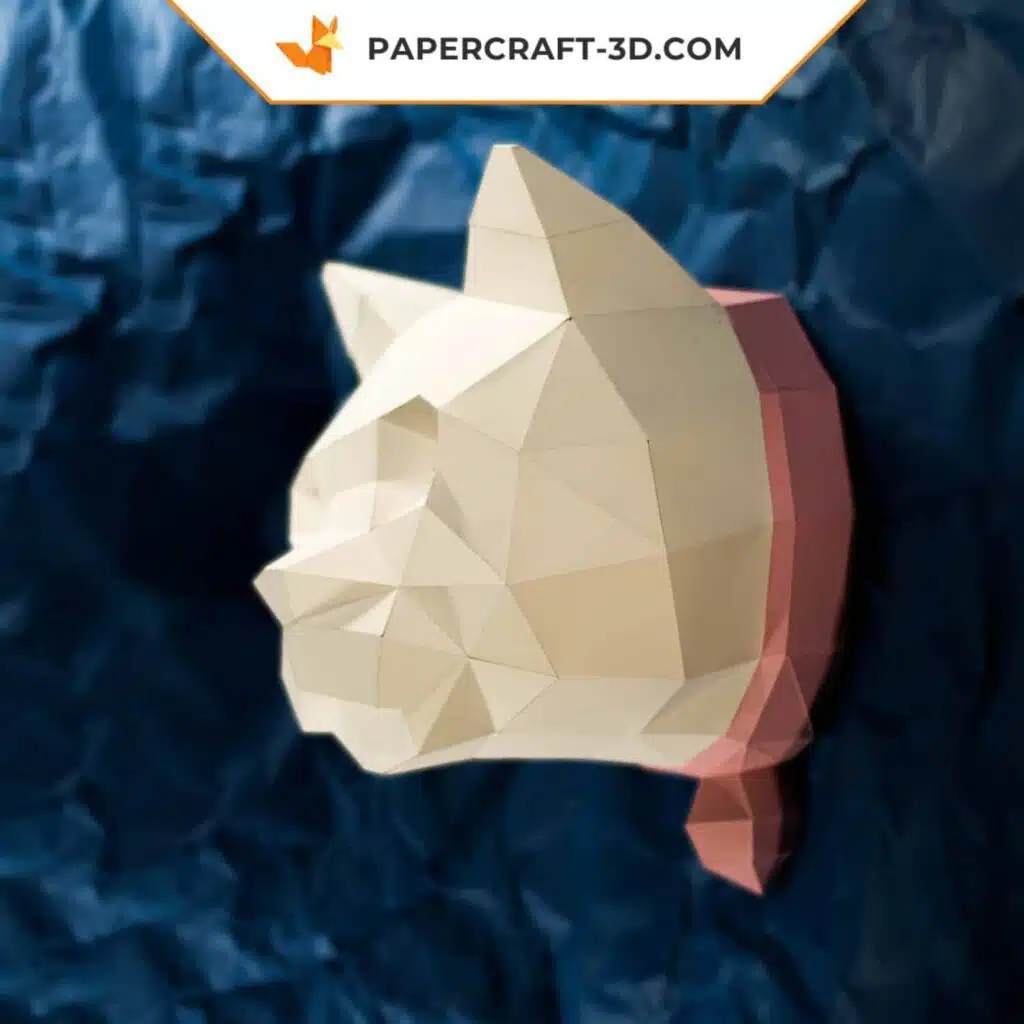 Papercraft testa di gatto in origami