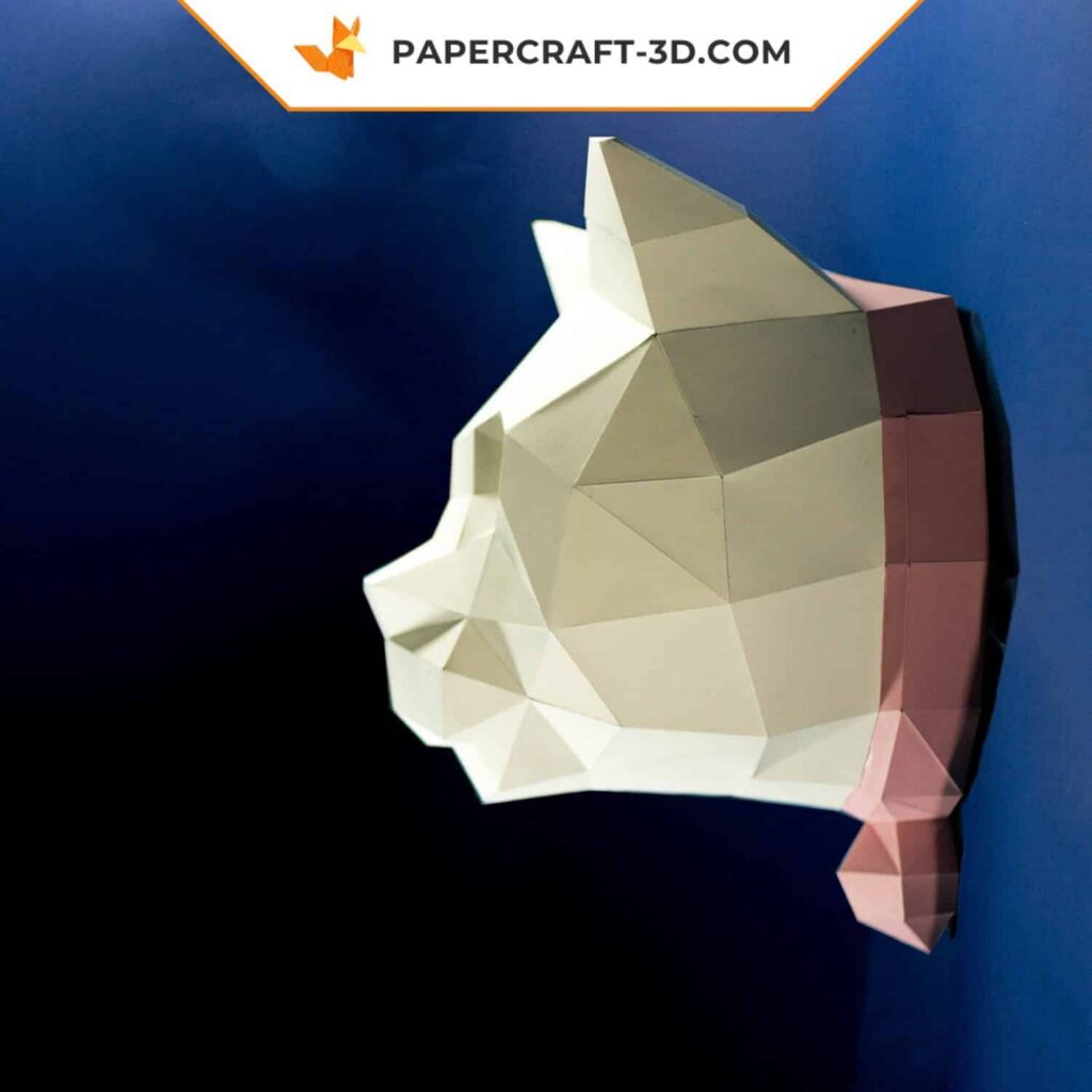 Papercraft cabeça de gato em origami