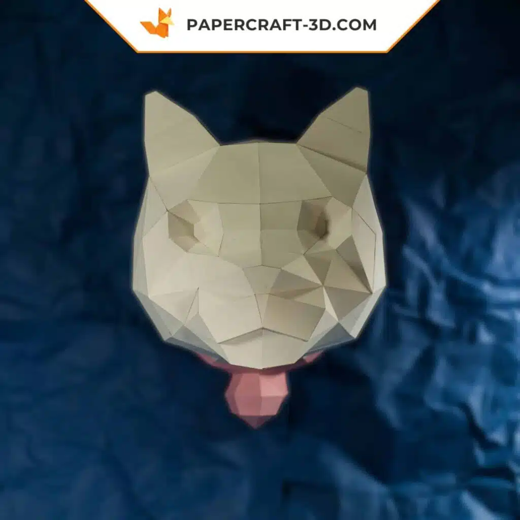Papercraft testa di gatto in origami